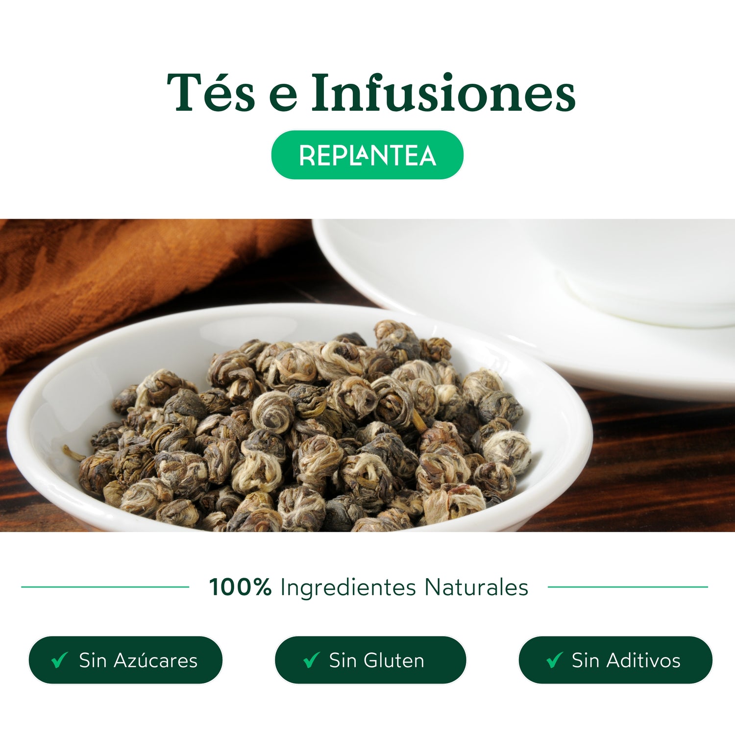 Chá Verde Biológico Dragon Pearls Jasmine 100g