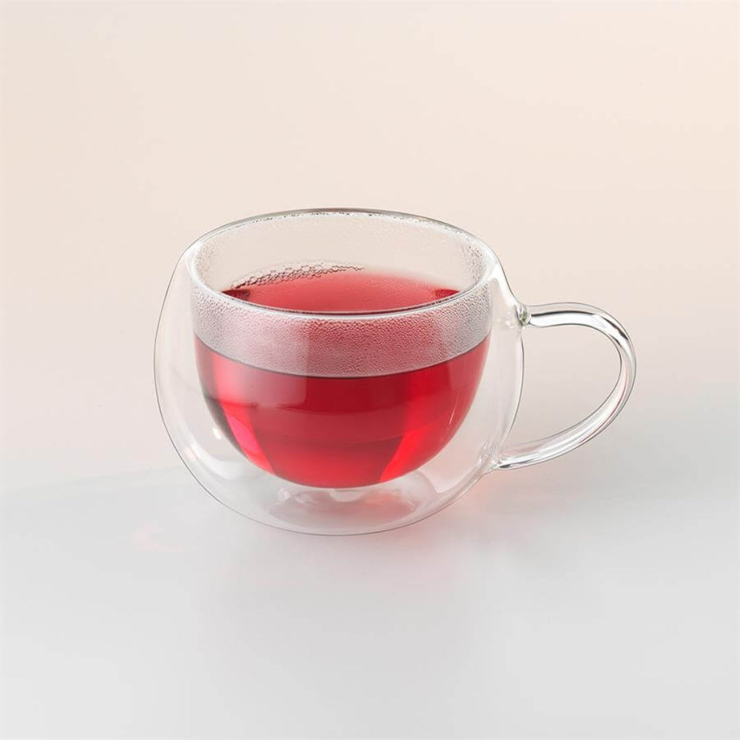 Conjunto de 2 canecas de vidro de parede dupla 230ml