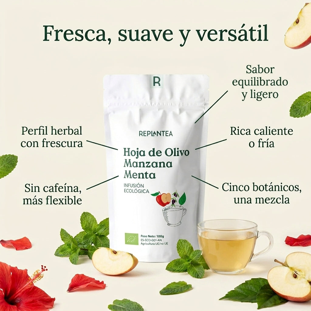 Infusión de Hoja de Olivo, Manzana y Menta Ecológica 100g